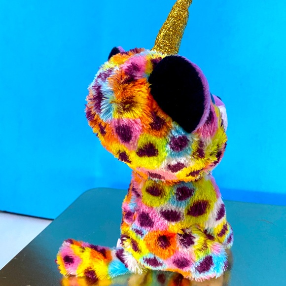 BEANIE BOOS SILK 2019 COLLECTIBLE GISELLE RAINBOW UNICORN SPARKLY PURPLE EYES - Picture 6 of 12